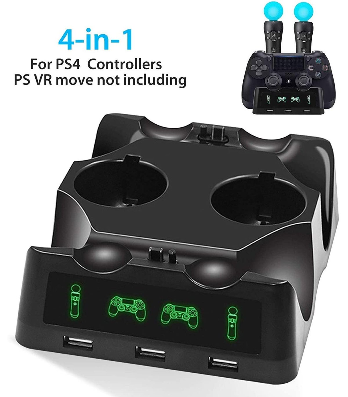 Buy 4 In 1 Ps4 Controller Charger Quad Charger Dock Station Stand For Ps4 Controller And Ps Vr Move Motion Good Price
