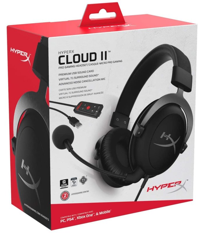 Įsigykite Ausinės KINGSTON HyperX Cloud II su mikrofonu PS4 / Xbox One / PC / Android Gera Kaina 
