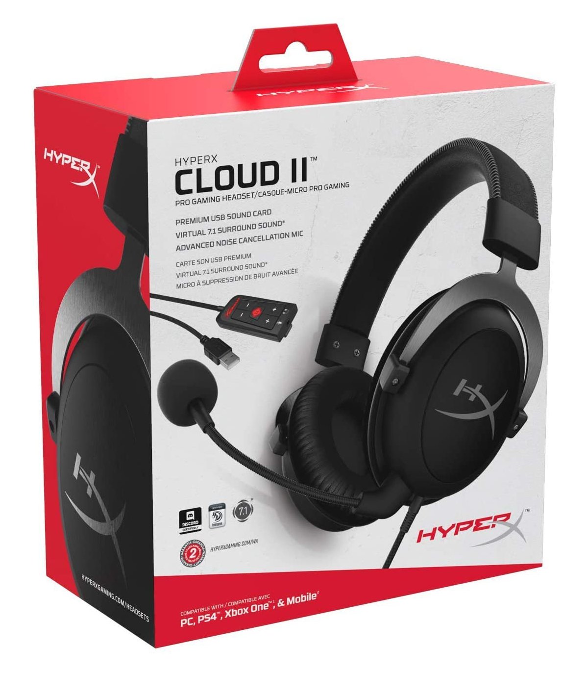 Įsigykite Ausinės KINGSTON HyperX Cloud II su mikrofonu PS4 / Xbox One / PC / Android Gera Kaina 