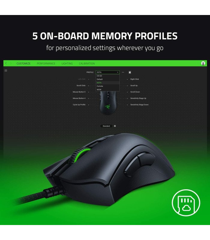 Gaming Mouse Black Razer DeathAdder V2 Wired