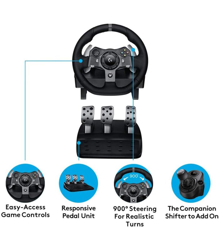Pirkt Wheel Logitech Driving Force G920 Xbox One/Sērija S|X/PC [Iepriekš piederēja] Lieliska cena