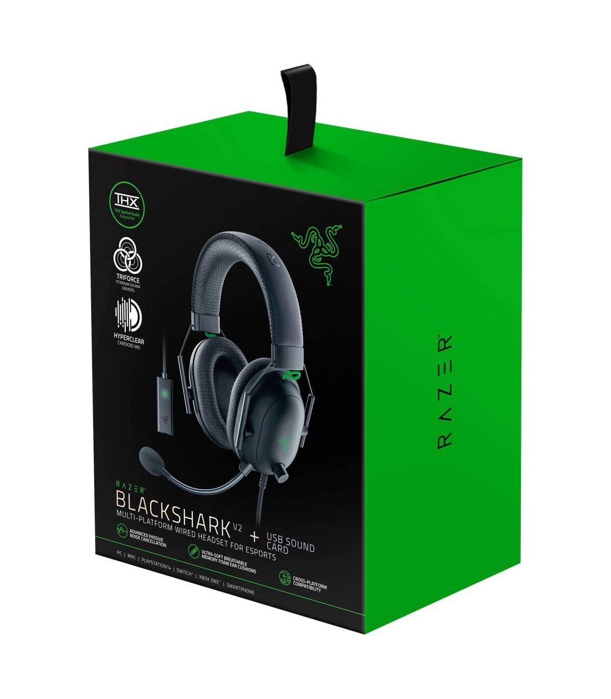 Pirkt Razer BlackShark V2 vadu austiņas ar USB skaņas karti personālajam datoram / PS4 / PS5 / Xbox One / S/X sērija Lieliska cena
