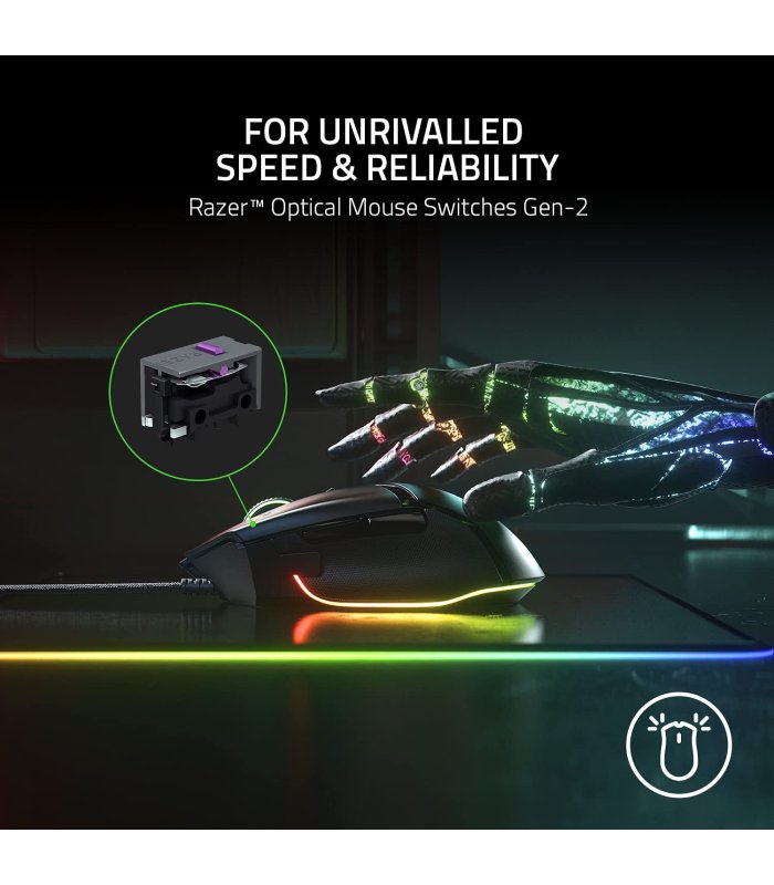 Проводная игровая мышь Razer Basilisk V3 с RGB-подсветкой, цвет черный