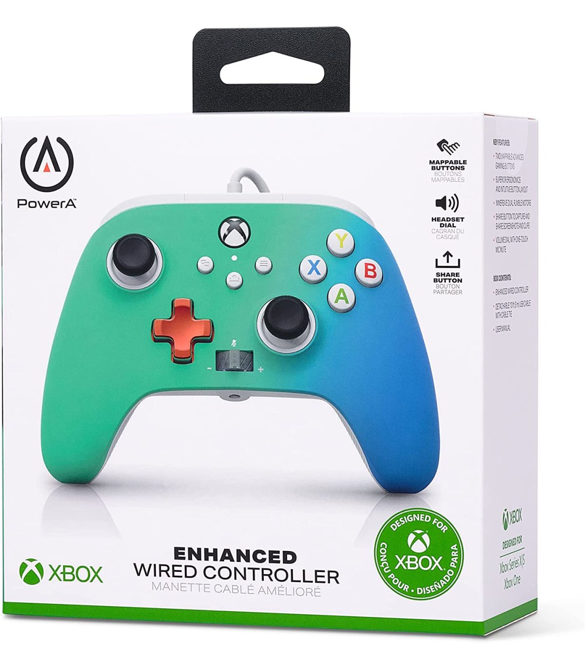 Osta Xboxi juhtmega kontroller PowerA täiustatud Seafoam Fade Xbox One / seeria X|S Hea hind