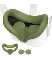 KIWI design silikoninė veido kaukė Oculus / Meta Quest 2 akiniams ir lęšių danga Olive