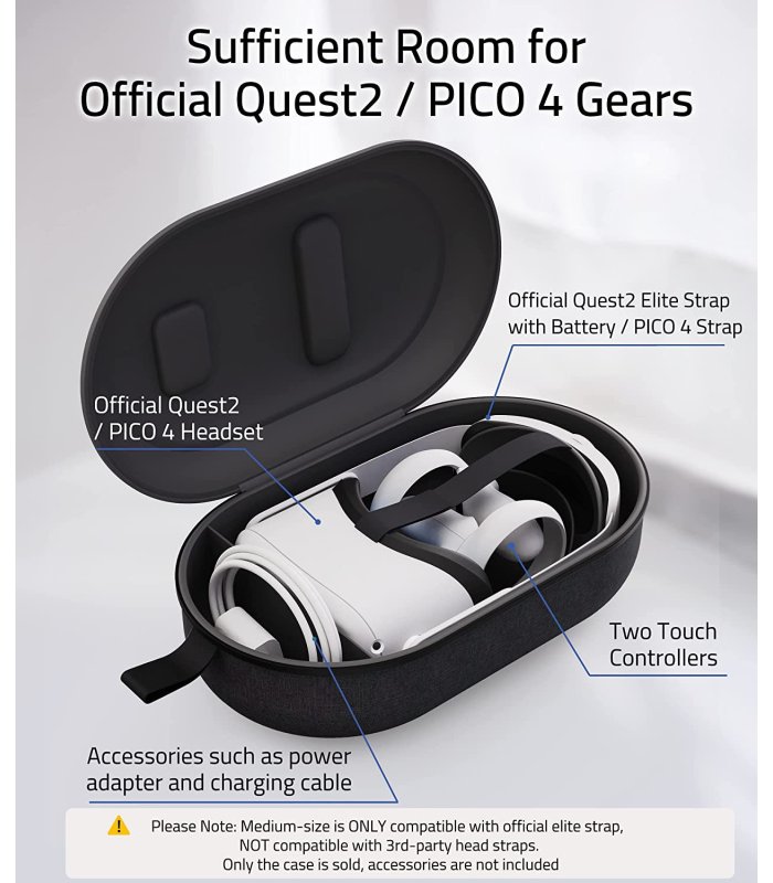 Pirkt Syntech Hard Case der Meta/Oculus Quest 2/PICO 4 VR ar Elite Strap Lieliska cena