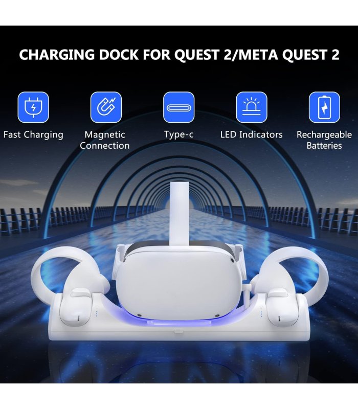 FIEHDUW Magnetic Charging Station for Oculus/Meta Quest 2