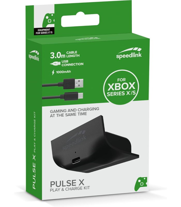 Комплект Speedlink PULSE X Play & Charge — аккумулятор для геймпада Xbox с насадкой для геймпада Xbox Series X/S