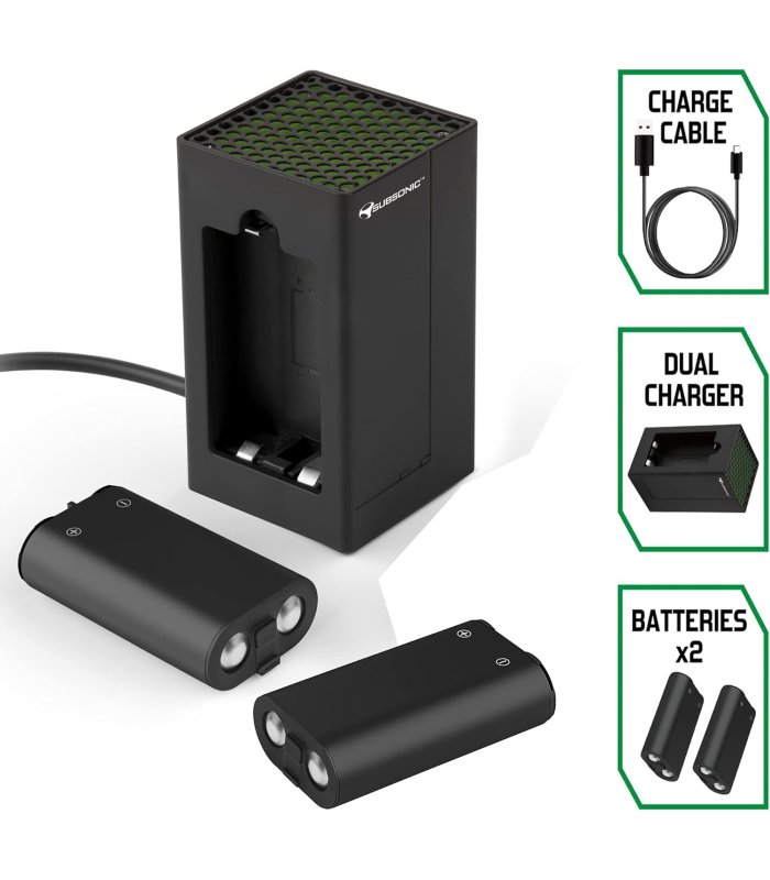 Subsonic dual Charging station with batteries for Xbox Series controllers