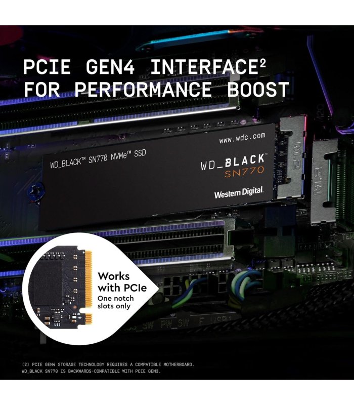Internal Hard Drive SSD WD_BLACK SN770 1TB M.2 2280 PCIe Gen4