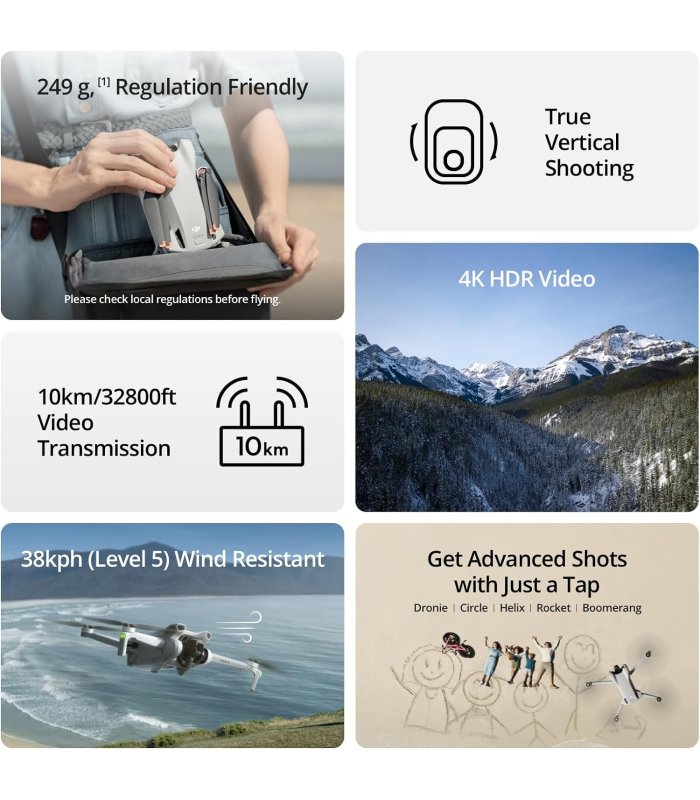 Pirkt DJI Mini 3 drons ar RC-N1 vadības paneli Lieliska cena