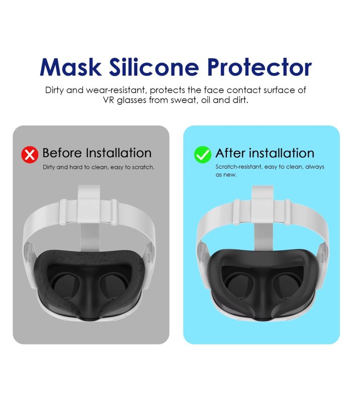 Silicone Face Cover Pad Meta Quest 3 black