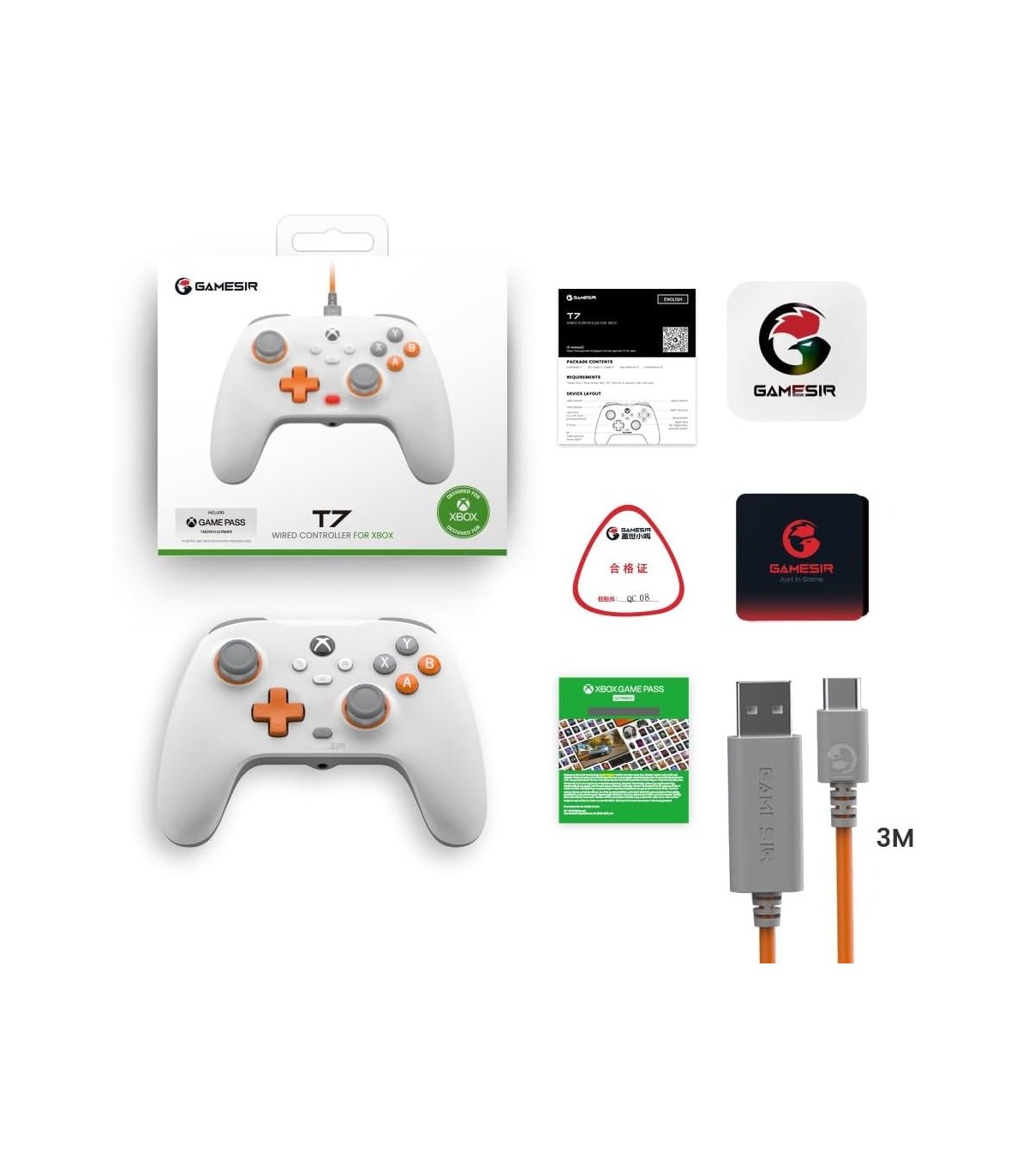 Pirkt Xbox One / sērijas GameSir T7 vadu kontrolieris ar Hall Effect analogiem Lieliska cena