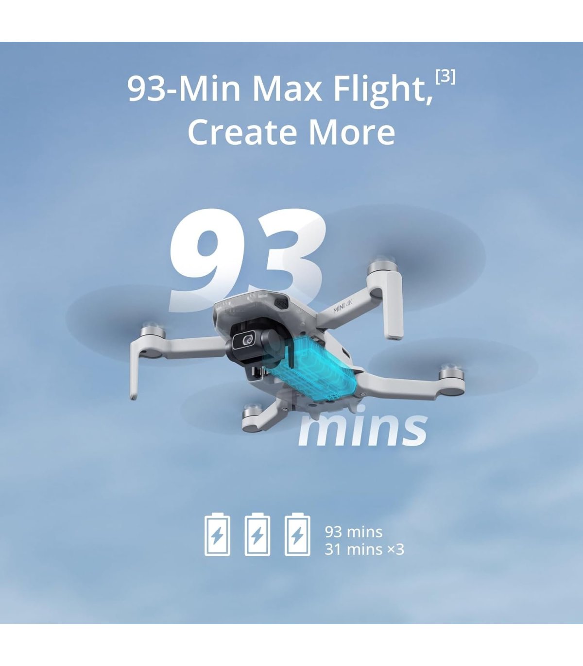 Купить Комбинированный дрон Dji Mini 4K UHD + Fly More Отличная цена