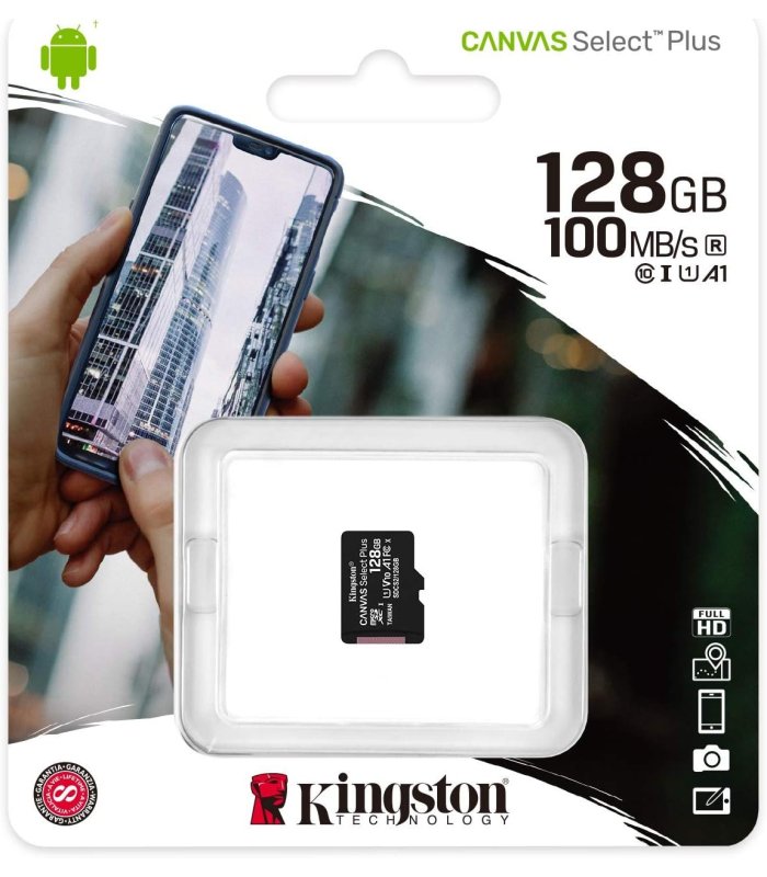 Pirkt Kingston Canvas Select Plus microSD Card 128gb Lieliska cena
