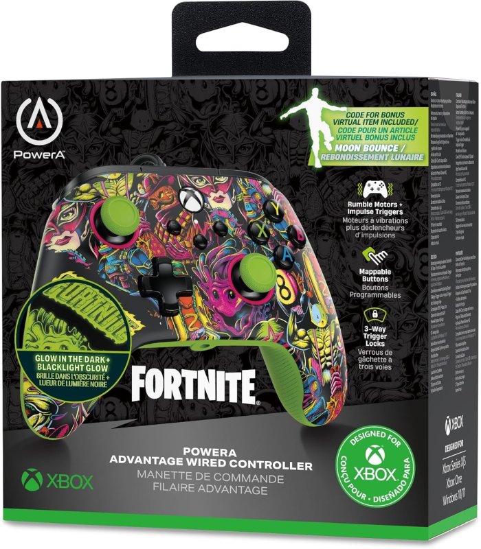 Pirkt Wired Controller PowerA Advanced Fortnite Glow XBOX One / Xbox Series Lieliska cena
