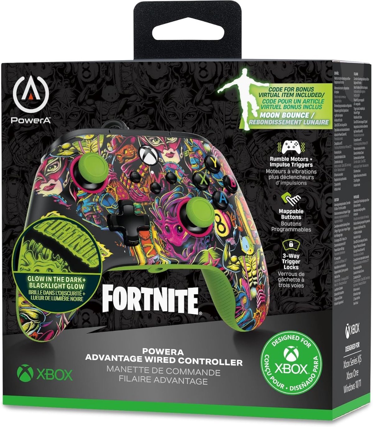 Pirkt Wired Controller PowerA Advanced Fortnite Glow XBOX One / Xbox Series Lieliska cena