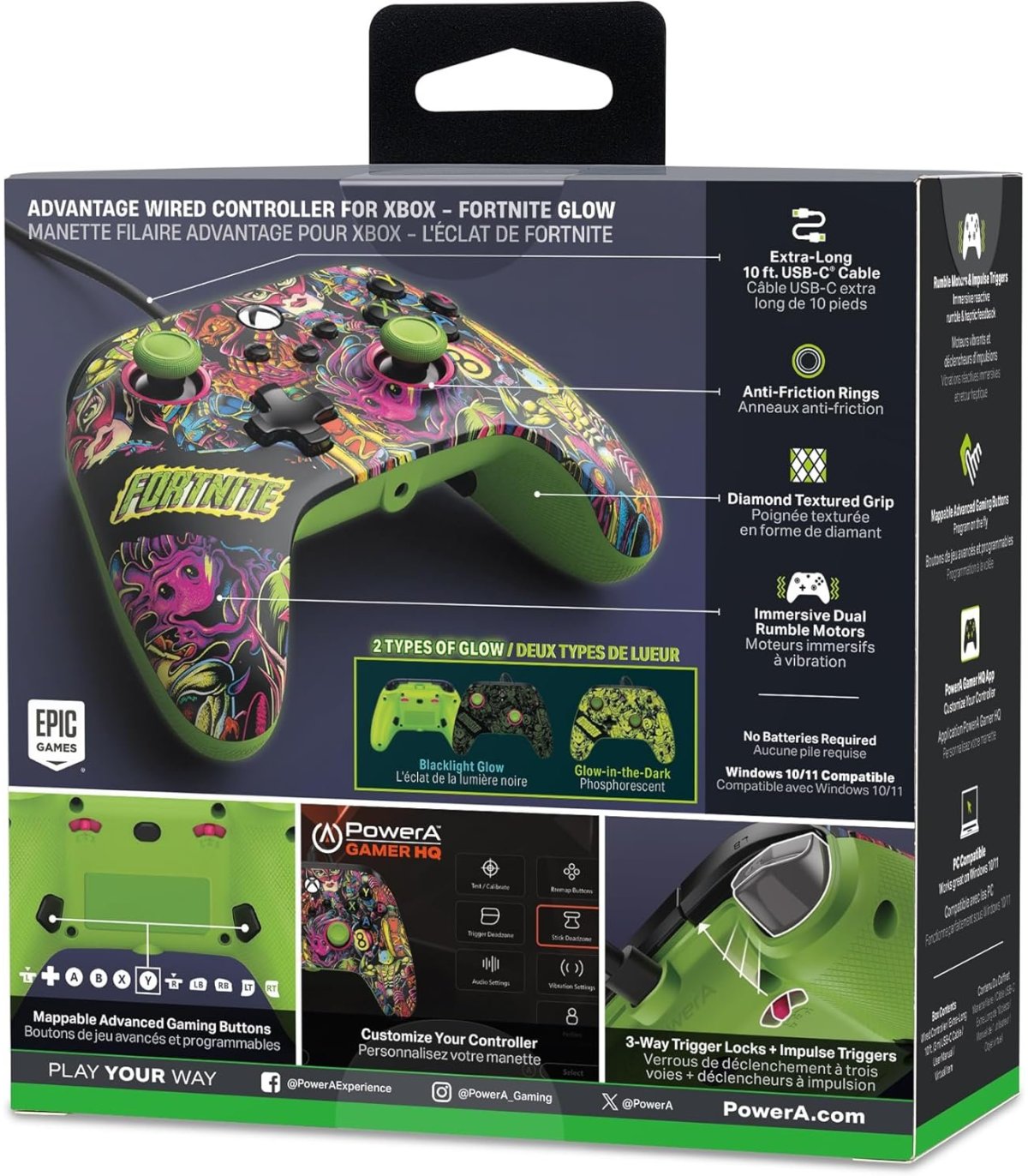 Įsigykite Pultelis laidinis PowerA Advanced Fortnite Glow XBOX One / Xbox Series Gera Kaina 