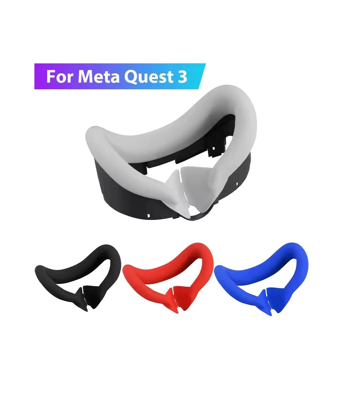Buy Silicone face mask for Meta Quest 3 glasses Black for Great Price