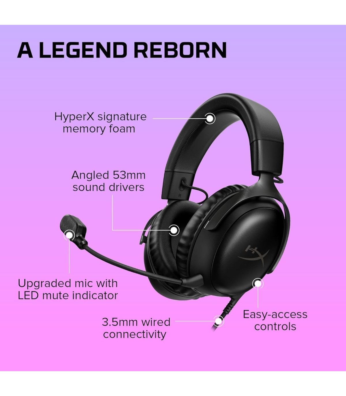 Osta HyperX Cloud III juhtmega mängupeakomplekt, must arvutile / PS5 / Xboxi seeria X|S Hea hind