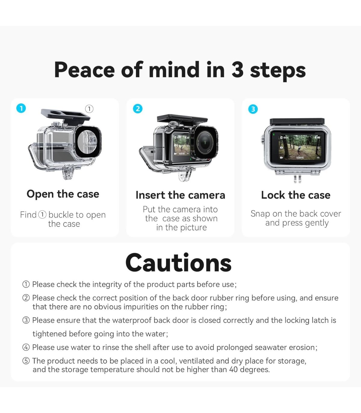 Pirkt Waterproof Case for DJI Action 3/4/5 Pro Lieliska cena