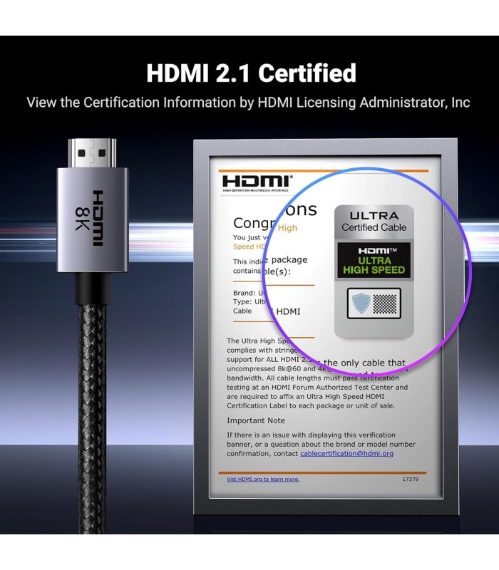 Купить UGREEN HDMI 2.1 48 Гбит/с, 8K/4K, с eARC, HDR и совместимостью с PS5 и Xbox Series X/S (2 м) Отличная цена