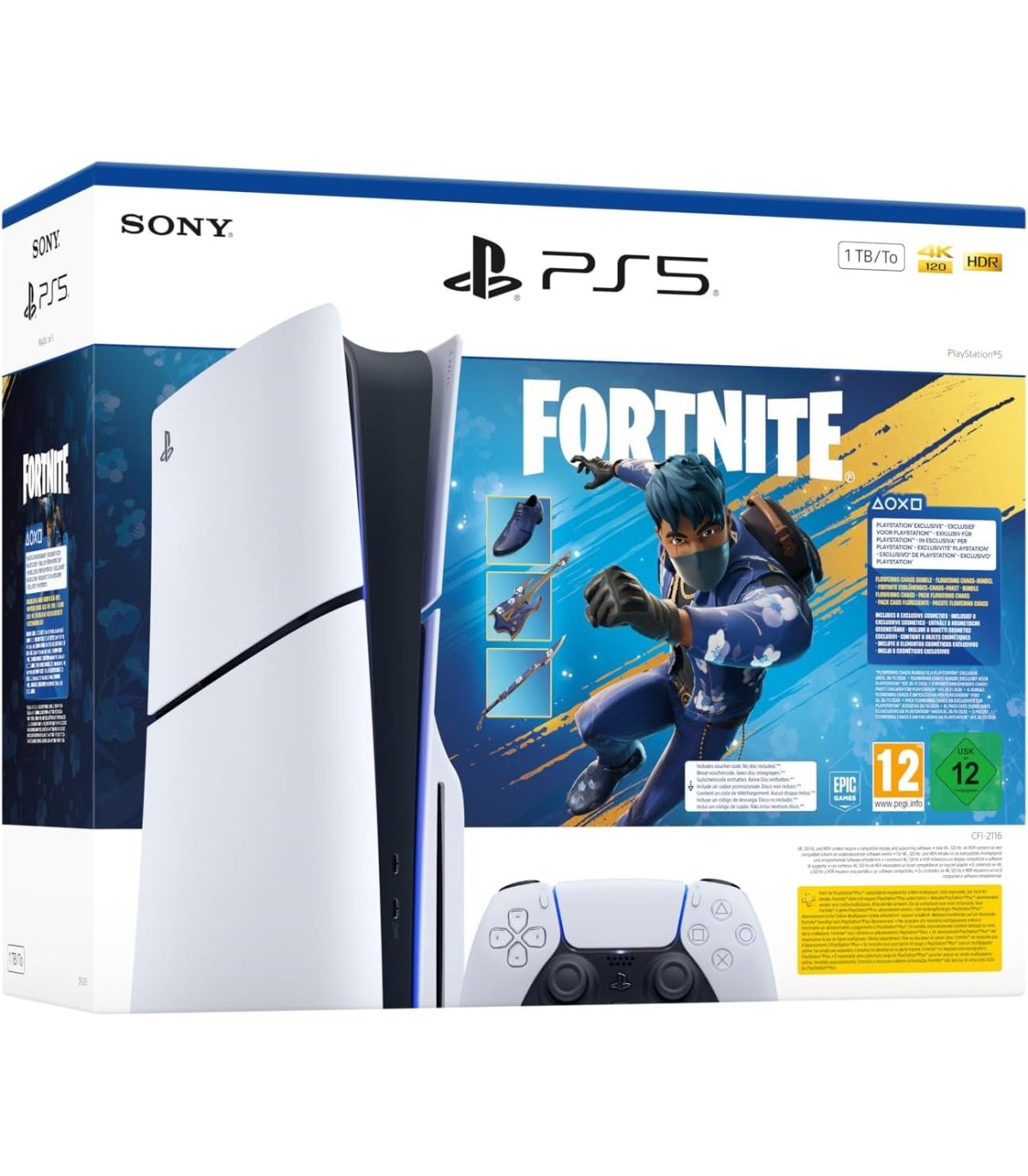 Купить Playstation 5 Slim 1 ТБ дисковое издание + Fortnite Flowering Chaos Отличная цена