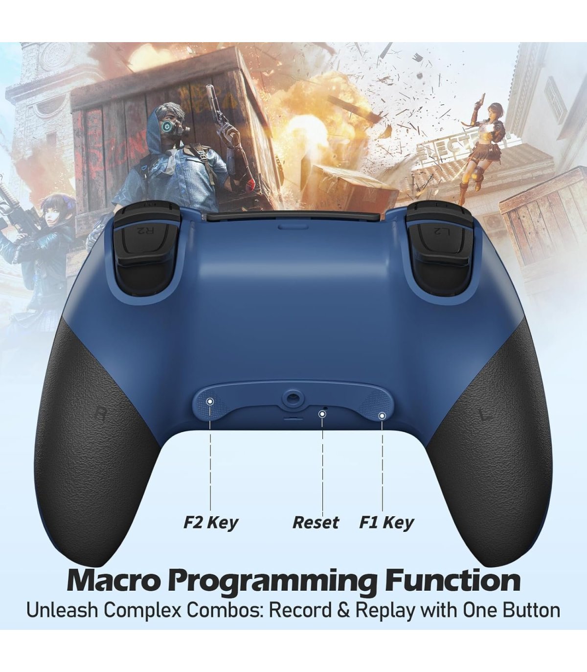 Buy CHEREEKI PS4 Wireless Controller Black / Blue for Great Price