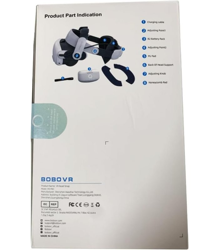 Купить Ремешок для головы BOBOVR M3 Pro совместим с магнитным аккумулятором Meta Quest 3/3S емкостью 5200 мАч. Отличная цена