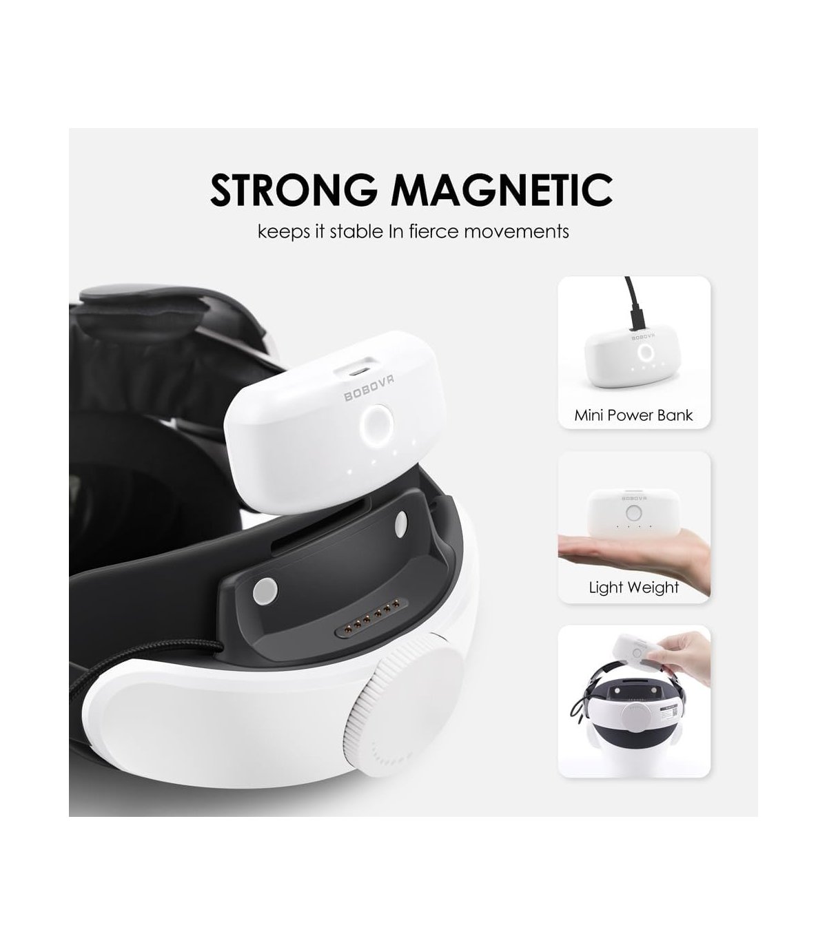 Osta BOBOVR M3 Pro peapael, mis ühildub Meta Quest 3/3S magnetilise 5200mAh akuga Hea hind