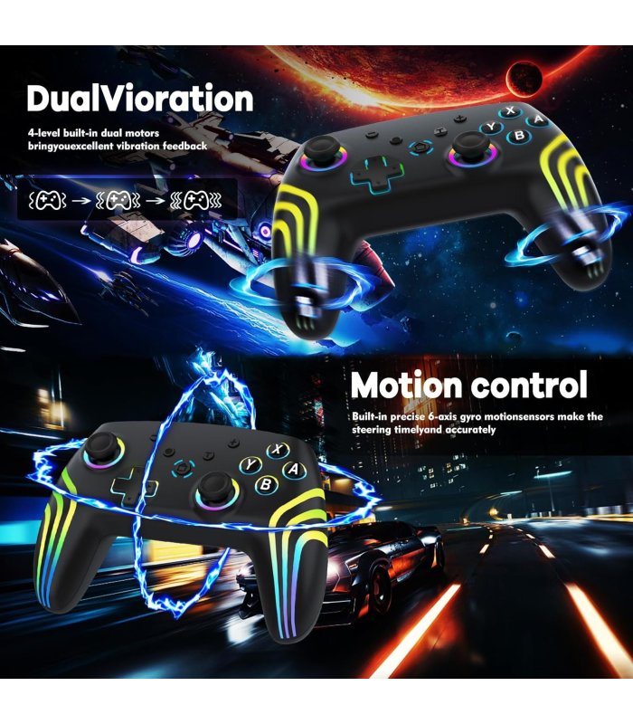 Osta MYSTILUCK juhtmevaba Pro kontroller Nintendo Switch / PC RGB, must Hea hind
