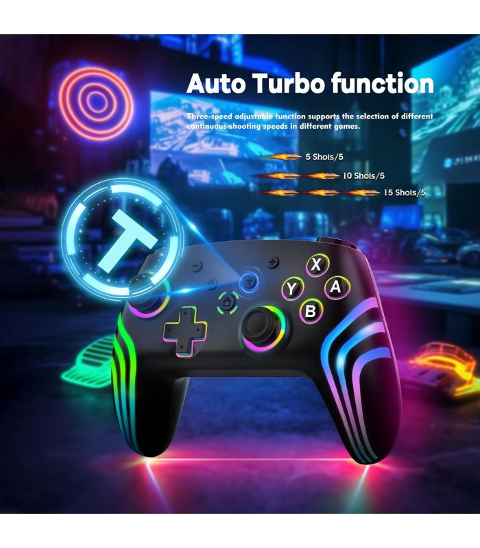 Купить Беспроводной профессиональный контроллер YSTILUCK для Nintendo Switch/PC, RGB, черный. Отличная цена