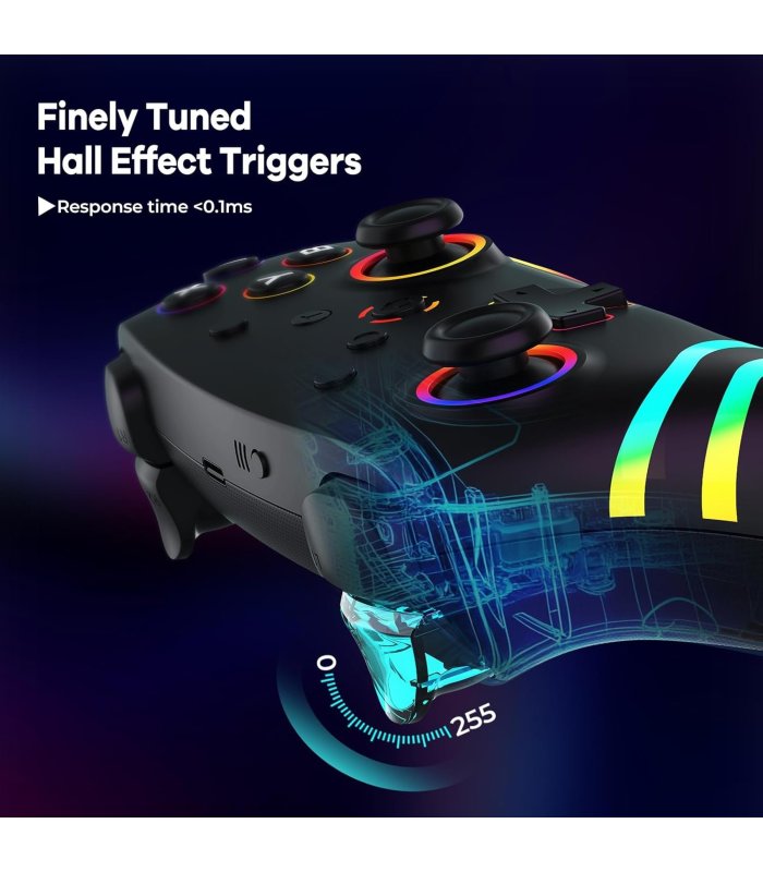 Купить Беспроводной профессиональный контроллер YSTILUCK для Nintendo Switch/PC, RGB, черный. Отличная цена