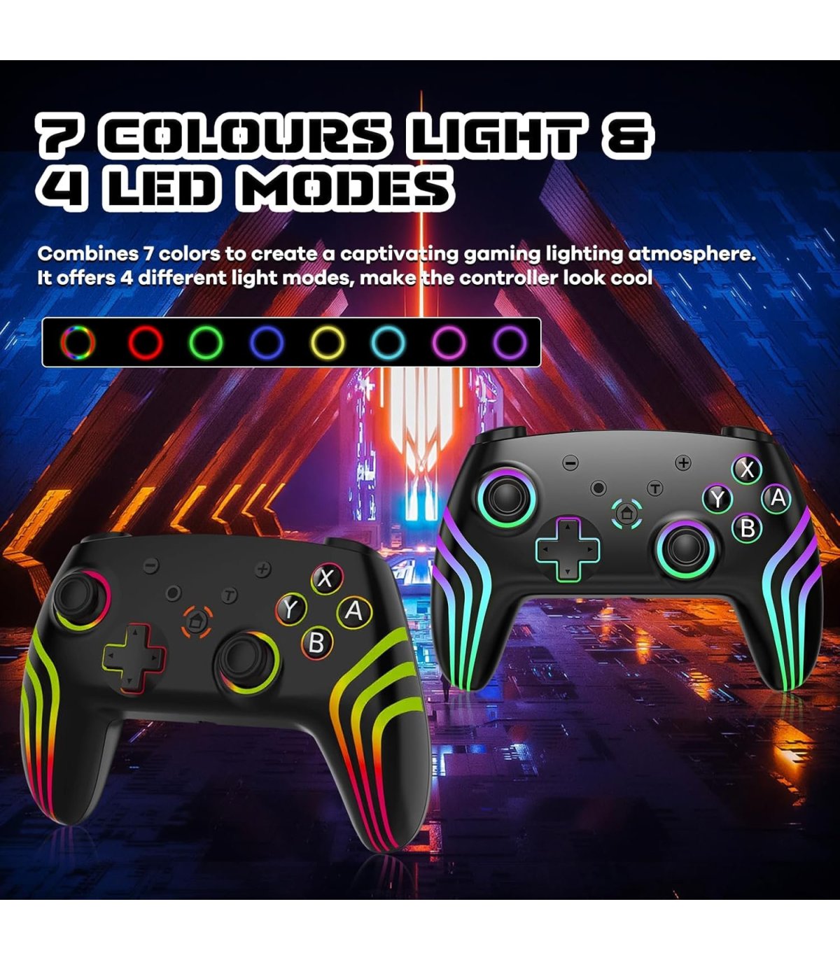Osta MYSTILUCK juhtmevaba Pro kontroller Nintendo Switch / PC RGB, must Hea hind