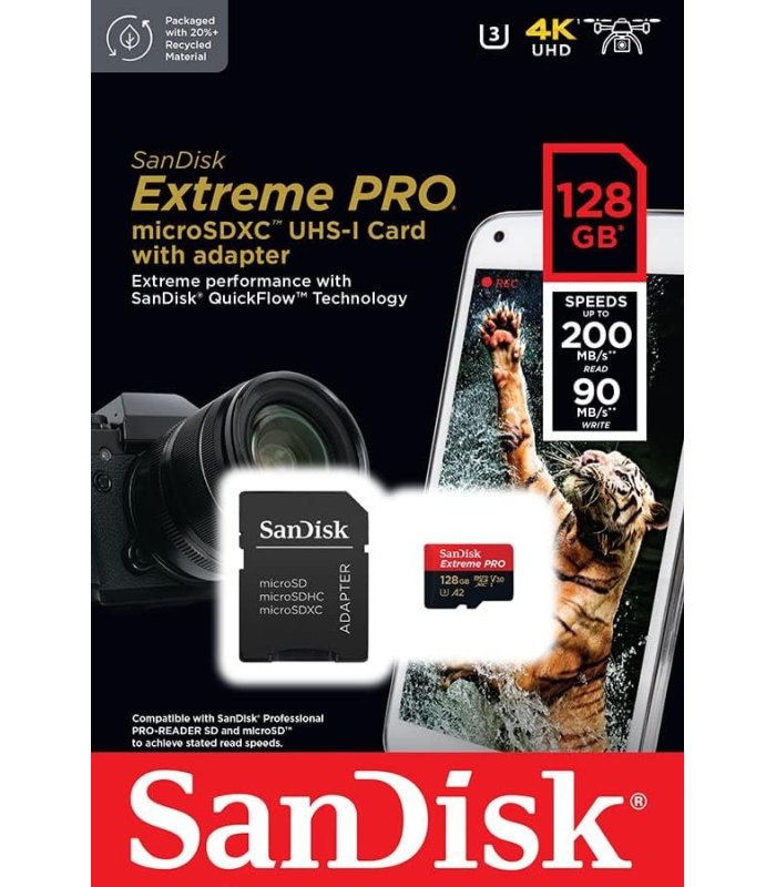 Pirkt Atmiņas karte SanDisk Extreme MicroSDXC 128Gb Lieliska cena