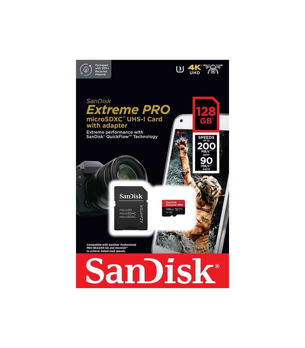 Buy SanDisk Extreme - 128GB microSDXC memory card with SD adapter for Great Price