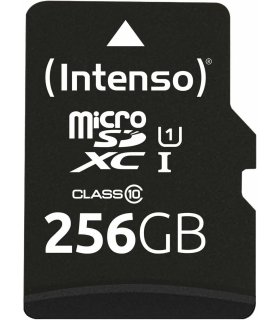 Memory card with SD adapter Intenso microSDXC UHS-I 256GB Premium