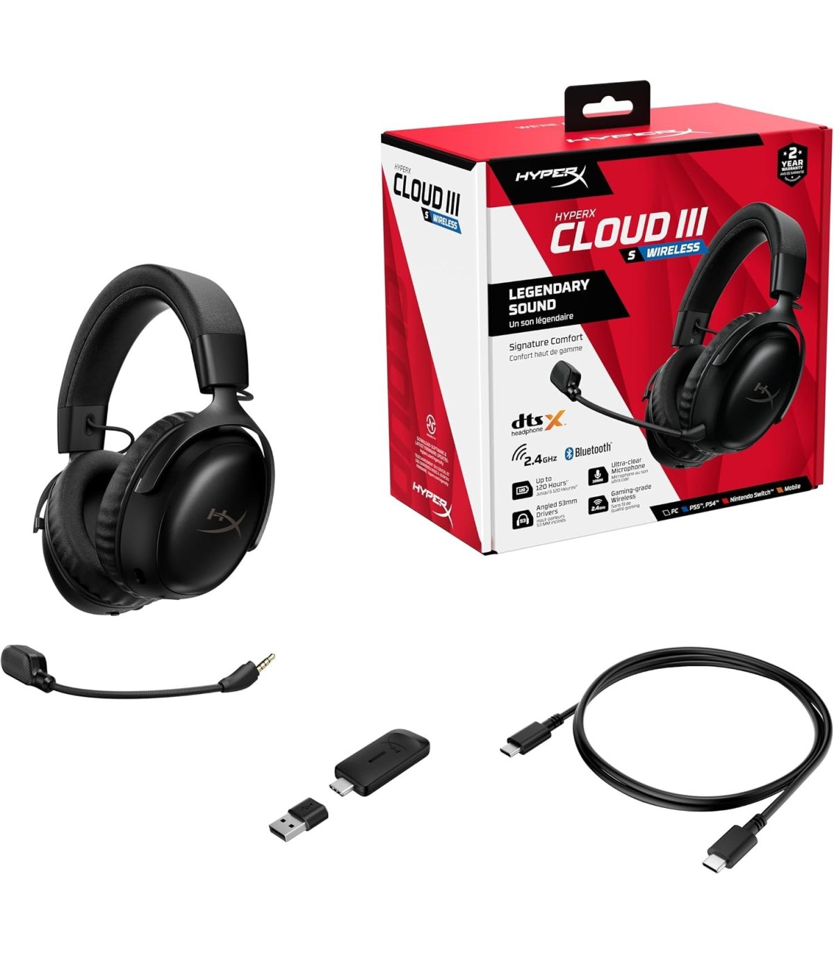 Купить Беспроводные наушники HyperX Cloud III S, черные, Bluetooth, 2,4 ГГц Отличная цена