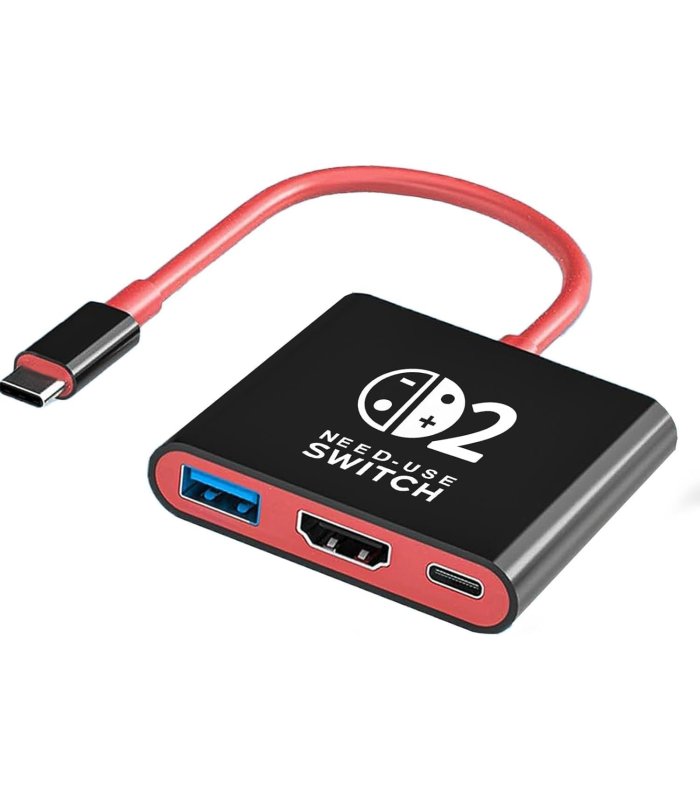 Buy 3-in-1 USB-C adapteris Nintendo Switch 2 / OLED / Switch 4K HDMI, USB 3.0, PD 100W, juodas for Great Price