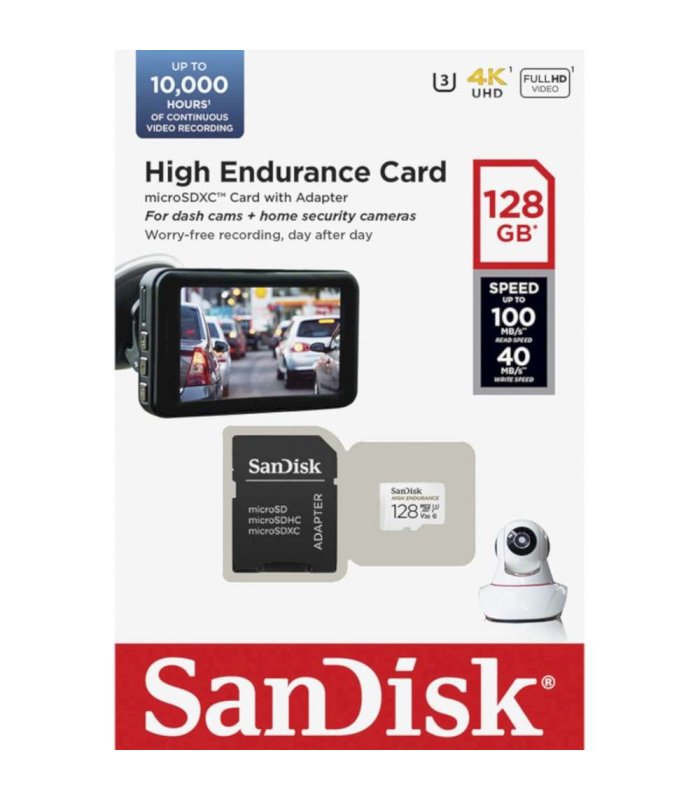 Купить Memory card with SD adapter SanDisk microSDXC 128GB High Endurance Отличная цена
