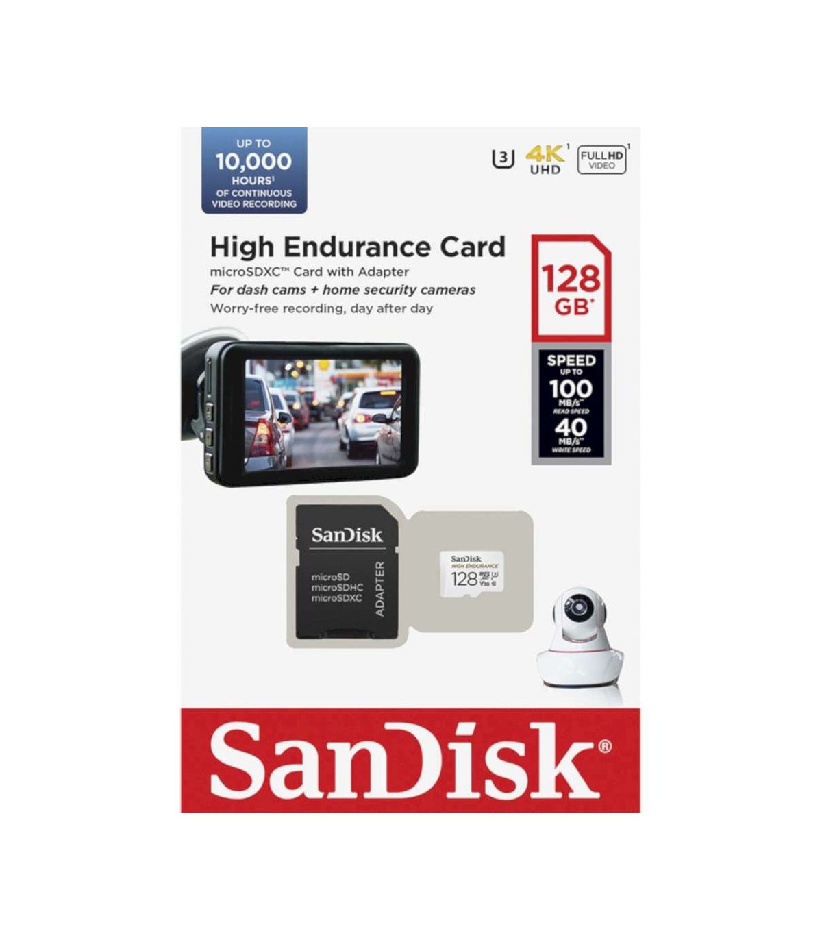 Įsigykite Atminties kortelė SanDisk microSDXC 128GB High Endurance su adapteriu Gera Kaina 