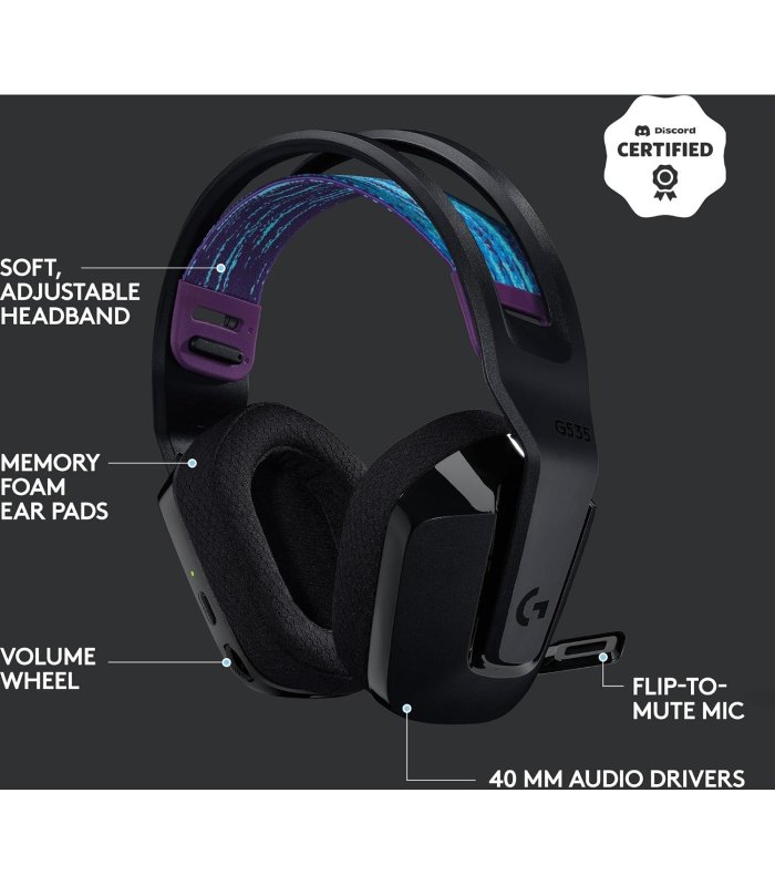 Pirkt Logitech G535 LIGHTSPEED bezvadu spēļu austiņas Lieliska cena