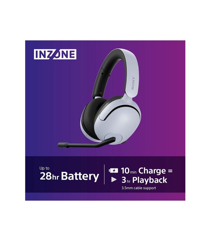 Osta Sony INZONE H5 Wireless Gaming Headset white Hea hind