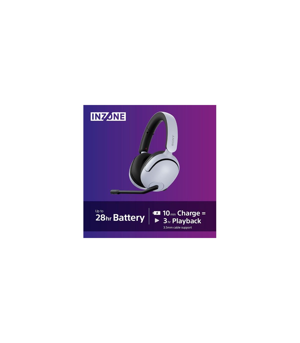 Osta Sony INZONE H5 Wireless Gaming Headset white Hea hind