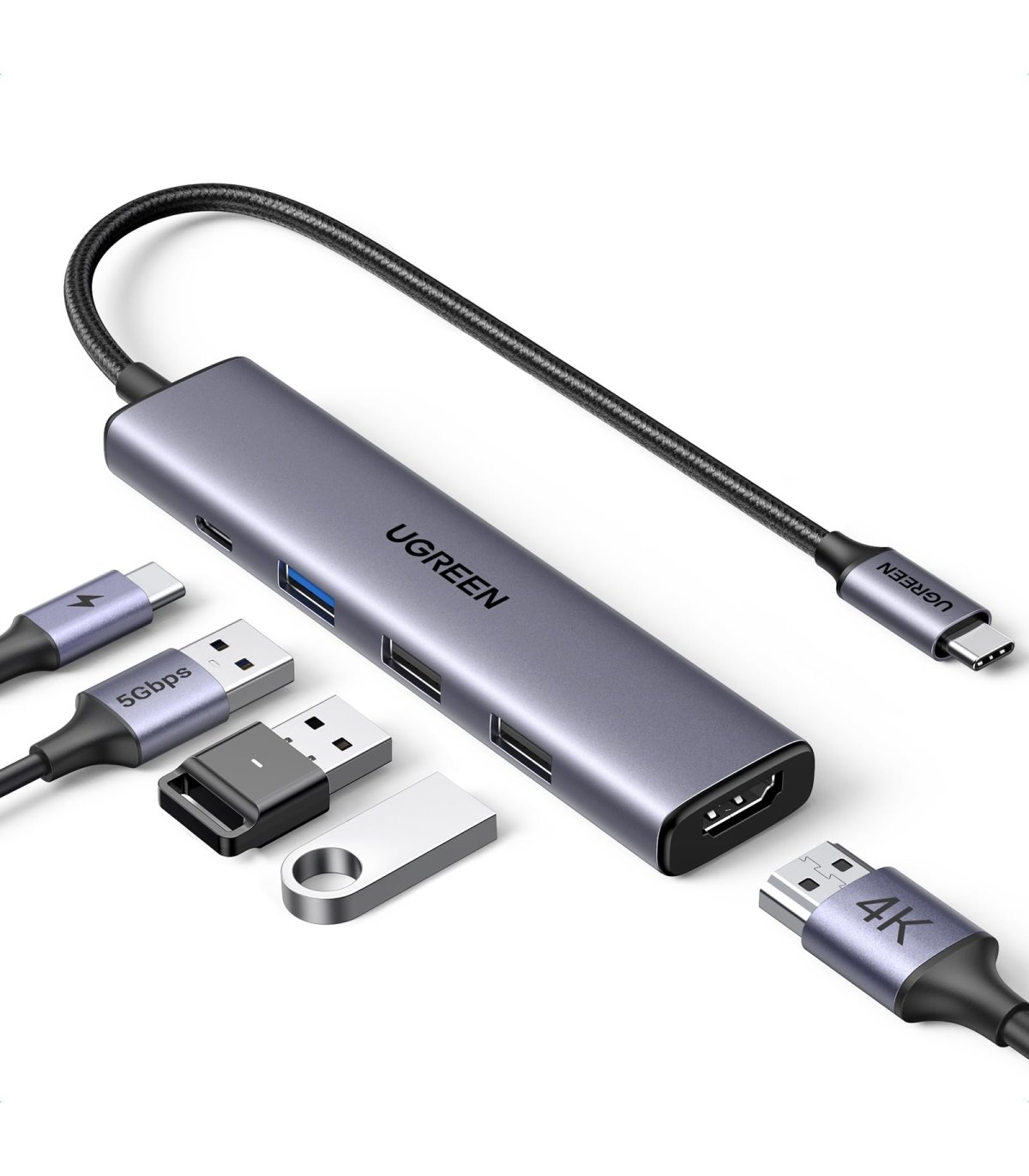 Įsigykite UGREEN Revodok USB-C hub, 5Gbps, 4K HDMI, PD 100W, 3x USB-A Gera Kaina 