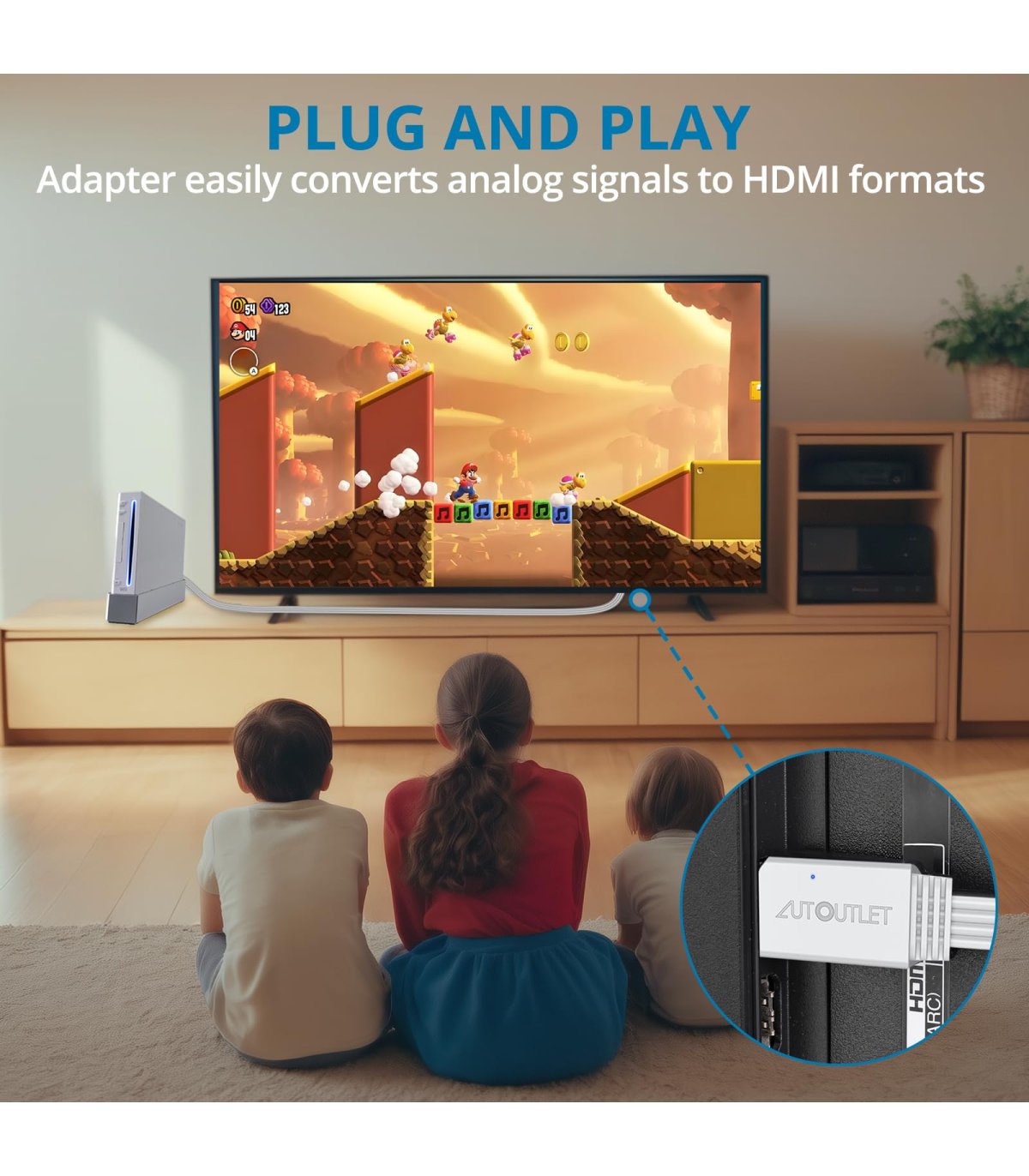 Купить AUTOUTLET кабель Wii в HDMI 150 см белый Отличная цена